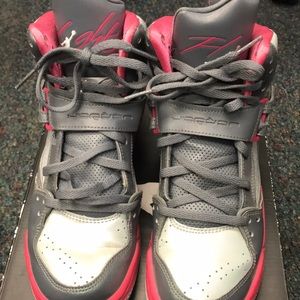 Pink and grey size 5.5 girl Jordan flights